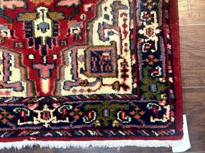 Indo Persian Heriz Wool Runner Rug 3x17 Medallion Hallway Carpet