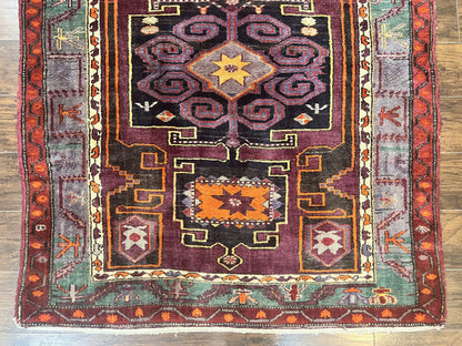 Persian Nahavand Tribal Rug 5x6 Handwoven Wool Geometric Vintage Carpet