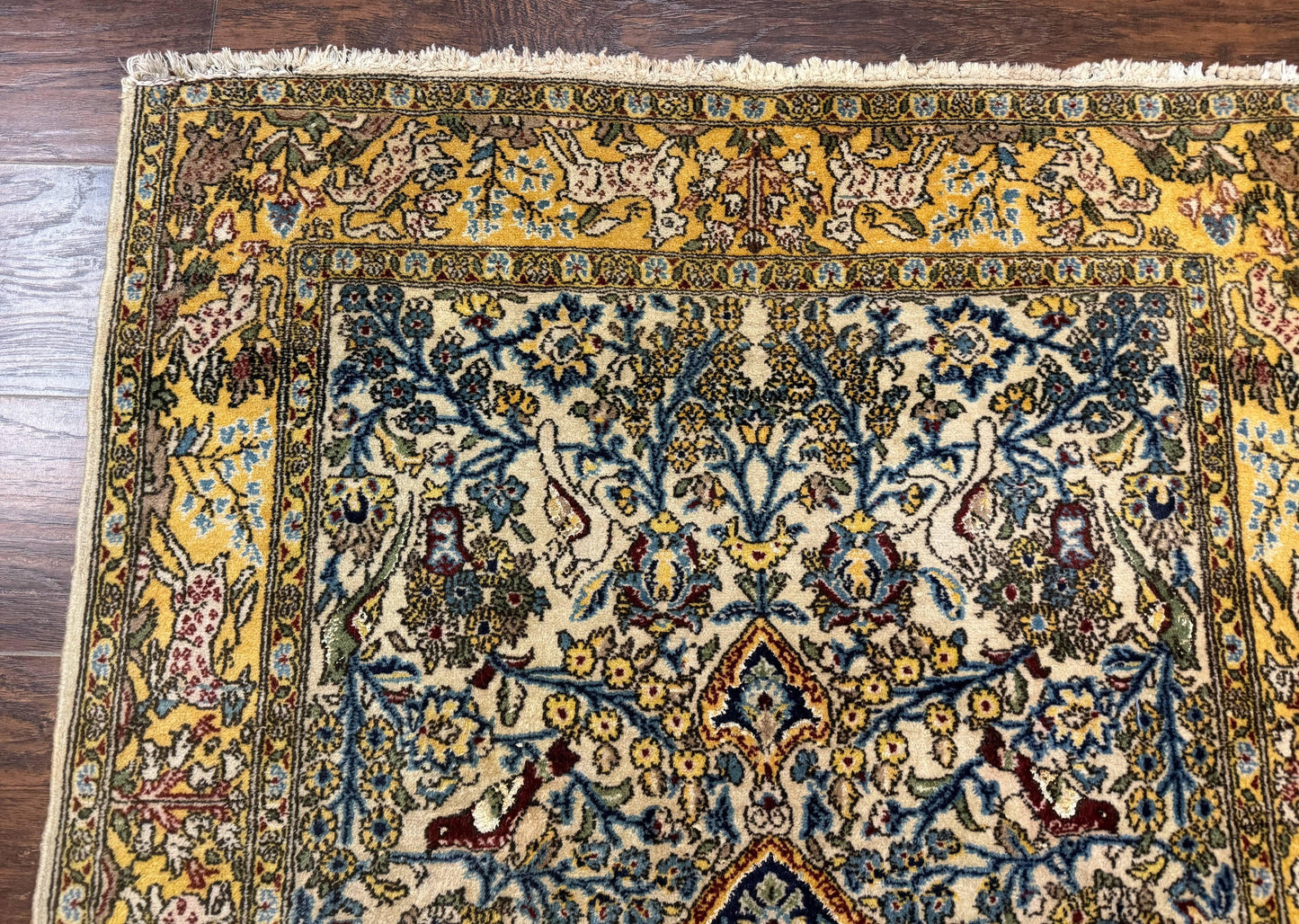 Persian Qum Tree of Life Rug 3.5 x 5.5 With Silk Highlights in Kork Wool