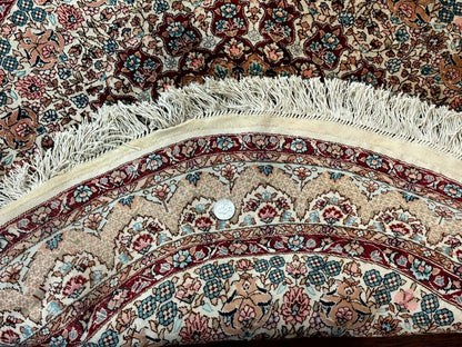 Round Silk Rug 3x3 Handmade Sino Persian Silk On Silk Carpet