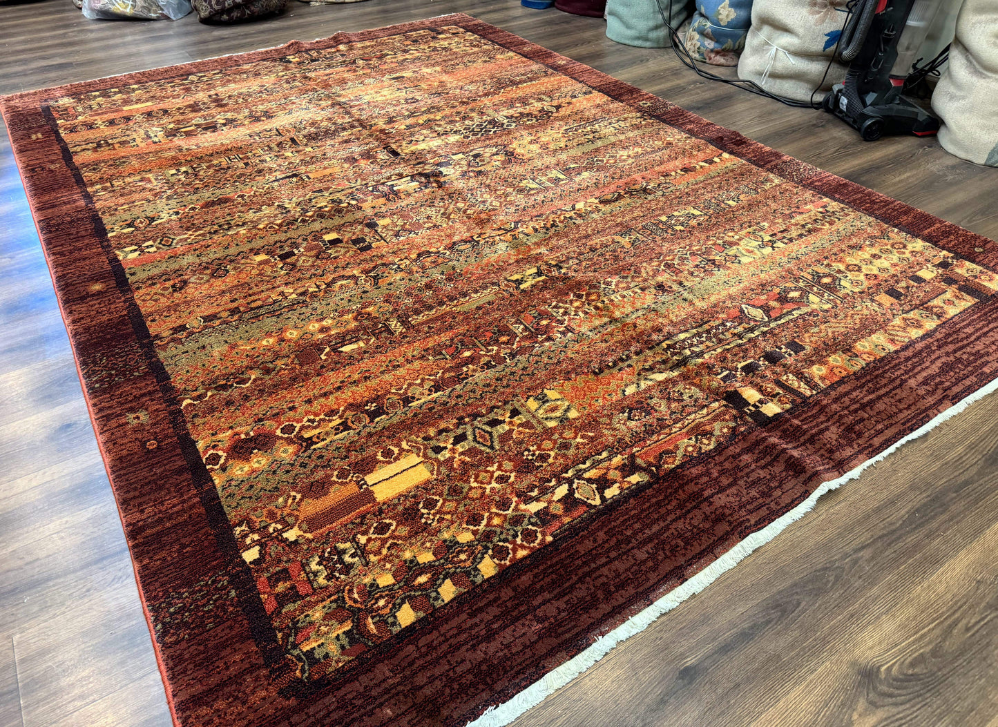 Wool Contemporary Area Rug Brown Belgium Power Loomed 8x11 Couristan