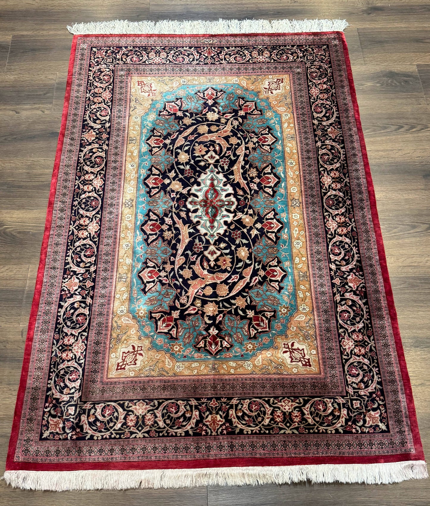 Persian Qum Silk Rug 3x5 Extremely Fine 780 KPSI Signed And Rare