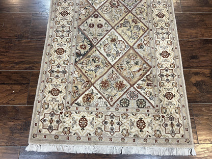 Pak Persiann Runner Rug 2.7 x 12 Handmade Wool Vintage Panel Design Hallway Runner
