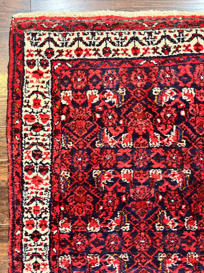 Persian Tribal Runner Hand Knotted Wool Rug 3x9 Hallway Rug Dargazin Herati