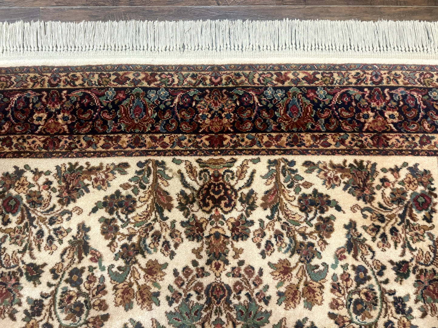 Karastan Rug Ivory Sarouk Wool 5.9x9 Vintage Original 700 Series