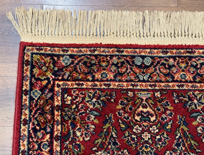 Karastan Red Sarouk Runner Rug 2.6x8.6 Wool Vintage Original 700 Series Number 785