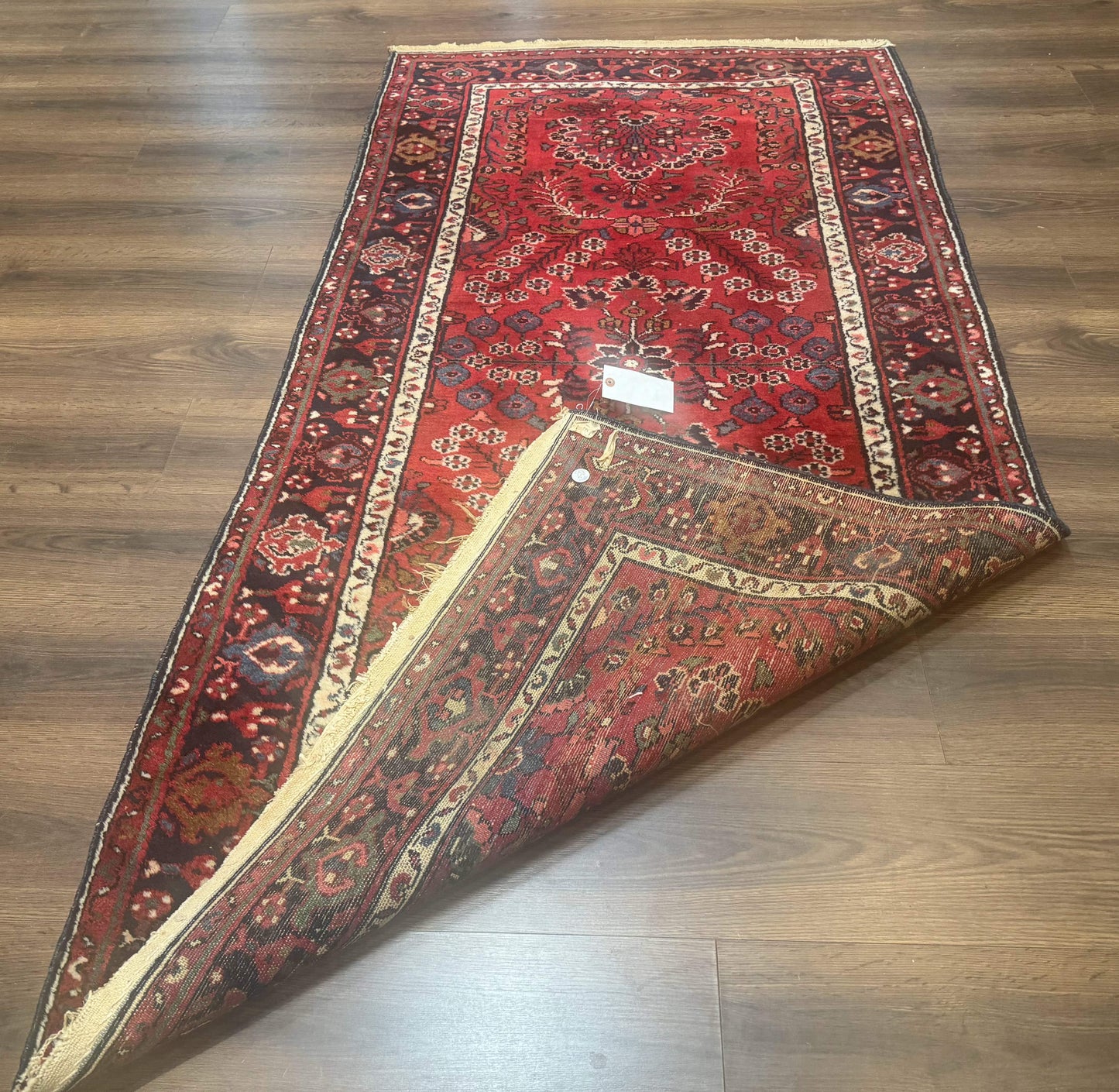 Persian Hamadan Rug Red Runner 2.6 By 6.8 Ft Floral Antique Carpet