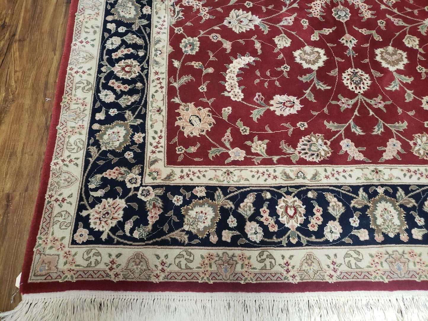 Vintage Oriental Floral Handmade Wool Rug 6x9 Red Vegetable Dyes