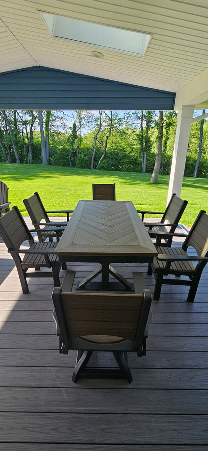 Trestle X Outdoor Table HDPE Lumber Durable Weatherproof Dining Table