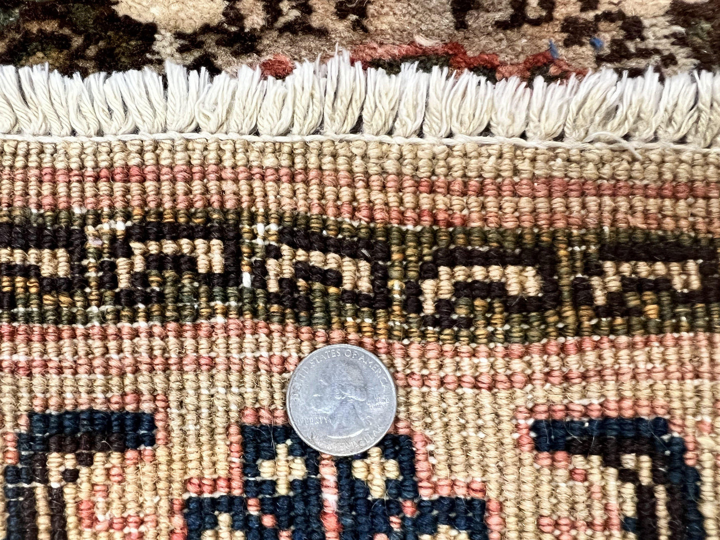 Romanian Wool Runner Rug Hand Knotted 2.6x12.9 Ft Floral Allover Vintage Tan Hallway