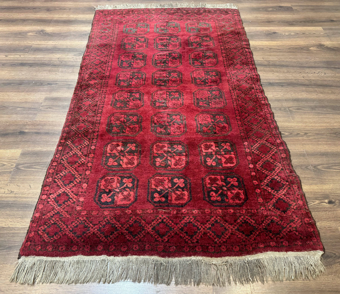 Afghan Bokhara Bashir Rug 3x6 Red