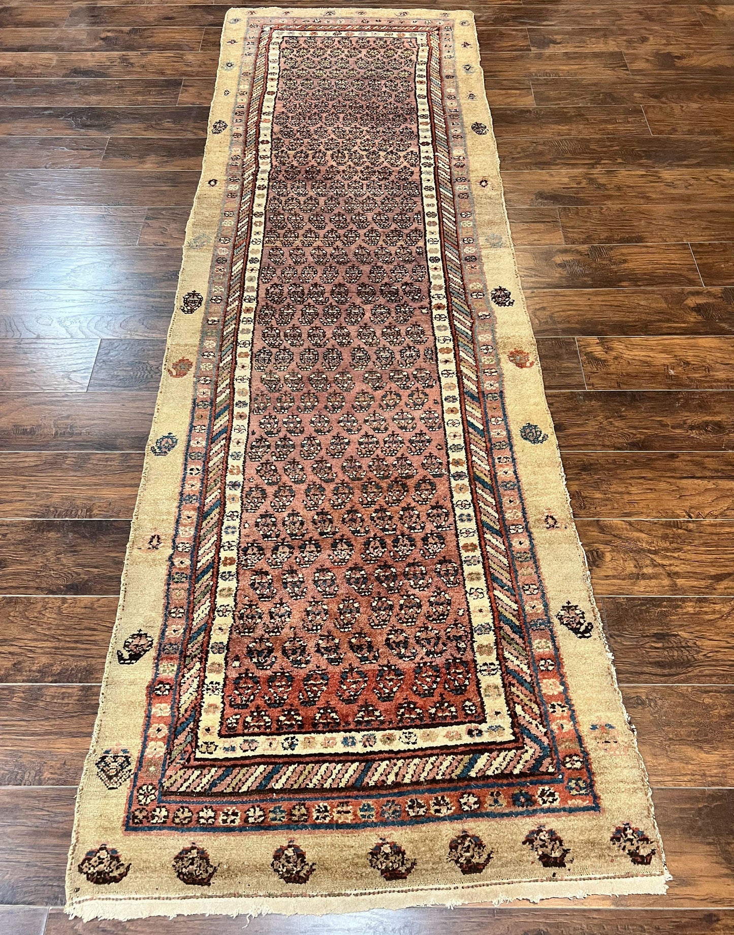 Antique Persian Sarab Runner Rug 3x11 Handmade Wool Camel Hair Hallway Carpet