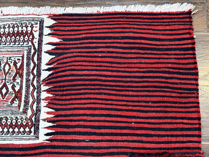 Persian Saddle Cover Rug Shashavan Nomadic Wool Antique Handcrafted 1960s