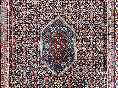 Indo Persian Rug 7x10 Hand Knotted Wool Bidjar Vintage Oriental Carpet Herati Pattern
