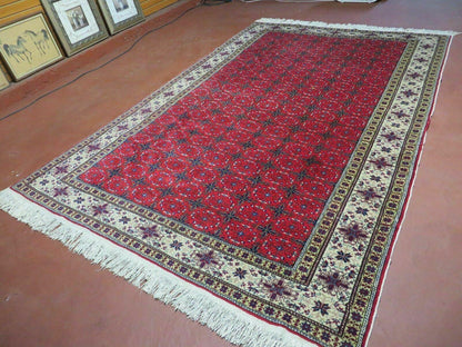 Vintage Handmade Turkish Kayseri Wool Rug 6 By 10 Floral Allover Design