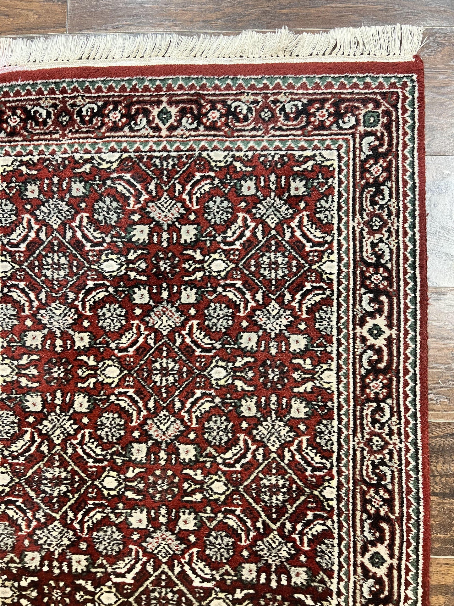 Indo Persian Runner Rug Two Point Seven By Eight Hand Knotted Wool Herati Pattern Oriental Hallway Rug