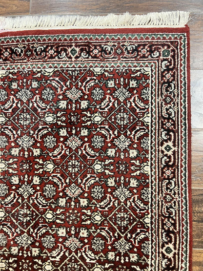 Indo Persian Runner Rug Two Point Seven By Eight Hand Knotted Wool Herati Pattern Oriental Hallway Rug