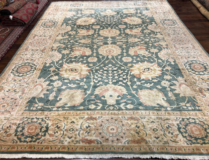 Egyptian Mahal Rug 10x14 Hand Knotted Wool Large Vintage Floral Persian Area Rug