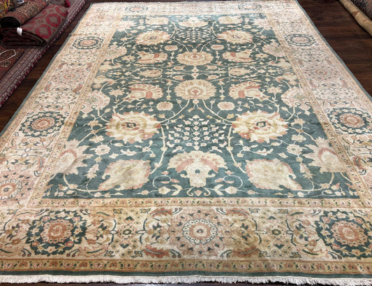 Egyptian Mahal Rug 10x14 Hand Knotted Wool Large Vintage Floral Persian Area Rug