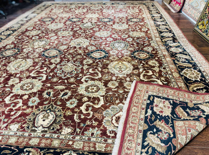 Agra Rug Palace Sized Indian Wool Hand Knotted Floral Carpet 12x17