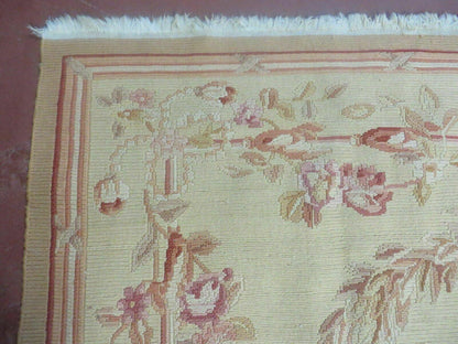 Vintage Turkish Kilim Soumak Flat Weave Wool Rug 58 By 94 Inches Handcrafted 1970s