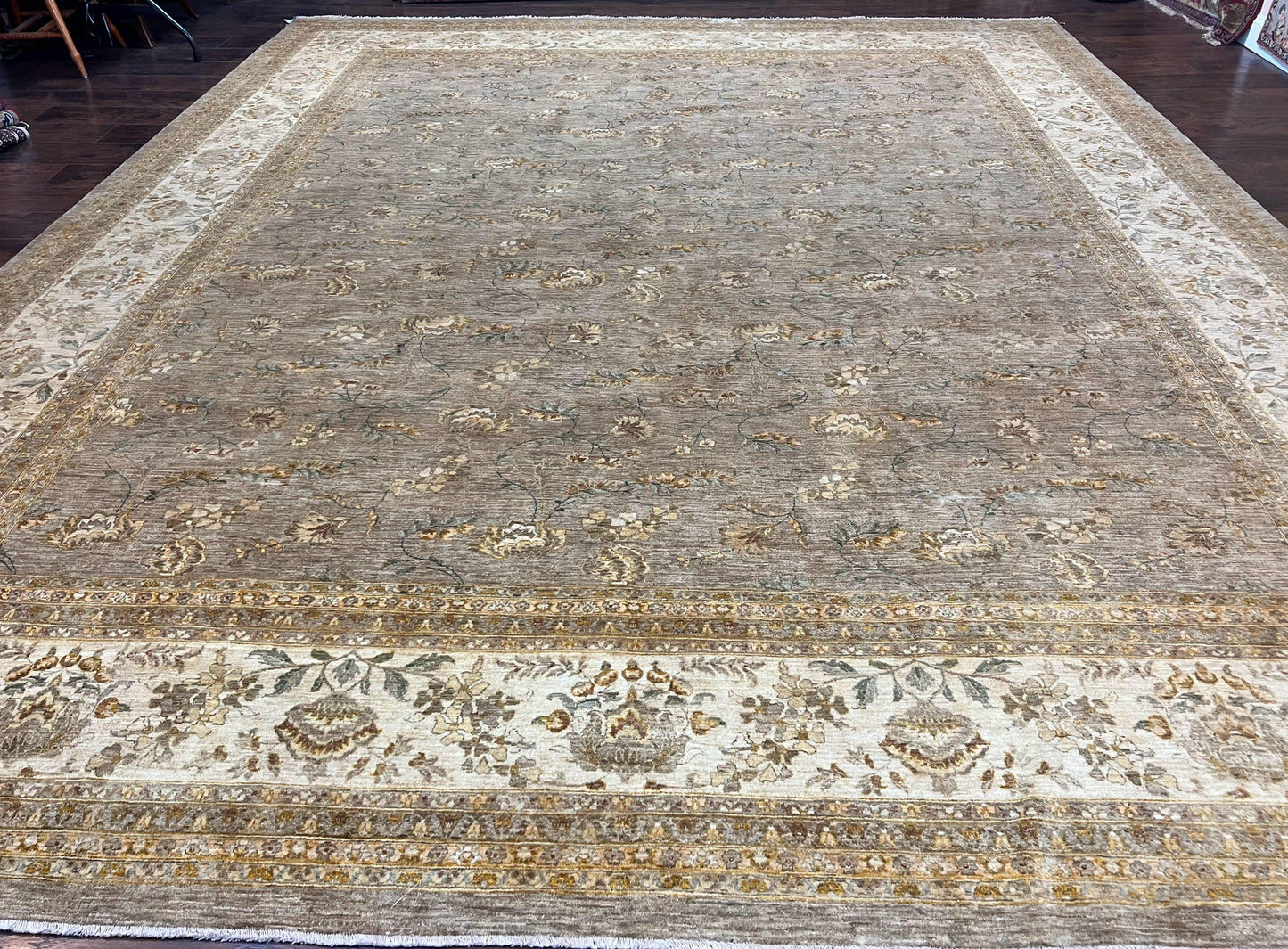 Persian Rug 12x15 Hand Knotted Wool Oriental Floral Palace Size Carpet