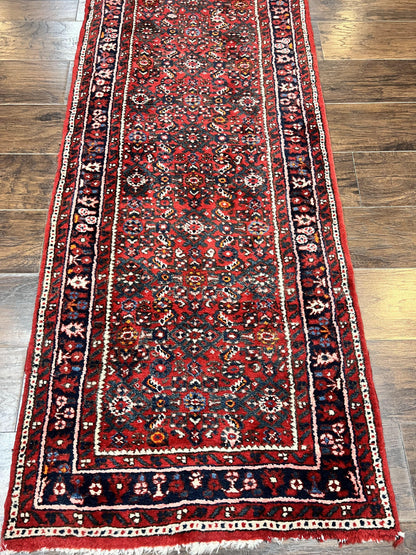 Persian Runner Rug 17ft Handmade Red Wool Hallway Carpet Antique Hamadan Dargazine