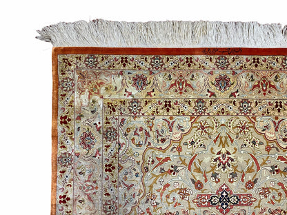 Vintage Handmade Turkish Silk Rug 3x5 Oriental Area Rug 900 KPSI Wow