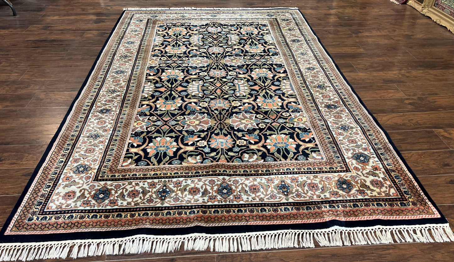 Indo Persian Bidjar Rug 6x10 Vintage Handmade Wool Carpet Allover Pattern