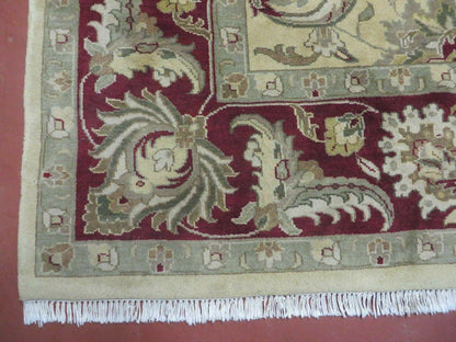 Vintage Handmade Rug Jaipur Tea Washed Hand Knotted Oriental 9x12