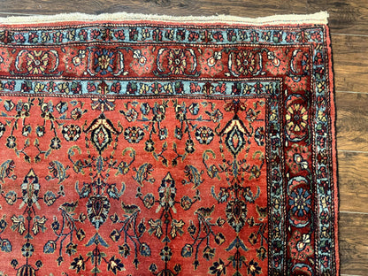 Antique Persian Tribal Rug Hand Knotted Wool Area Rug 5x6.6 Tomato Red