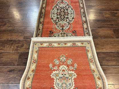 Persian Tabriz Runner Rug 3x12 Hand Knotted Wool Oriental Hallway Carpet