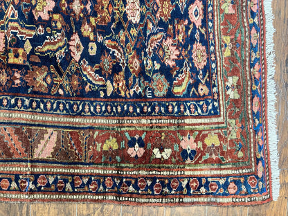 Caucasian Kalegy Rug 6x11 Hand Knotted Wool Runner Navy Blue Tribal Antique Carpet