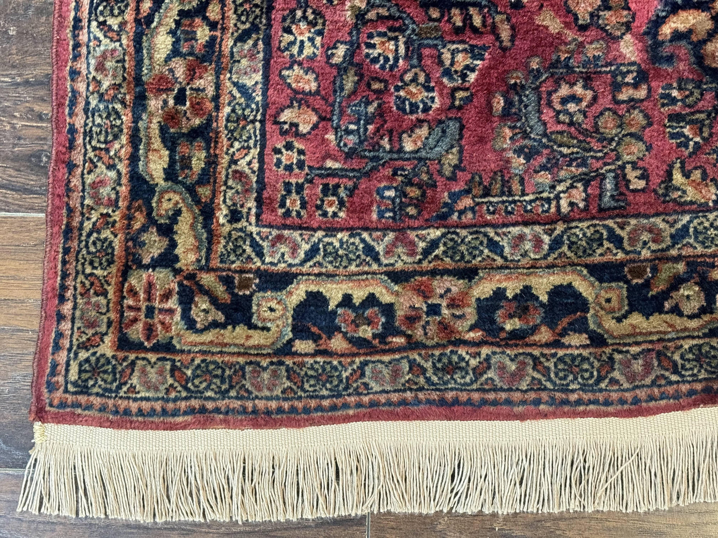 Persian Sarouk Rug 3x5 Antique Carpet With Medallion Field