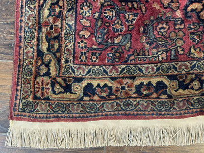 Persian Sarouk Rug 3x5 Antique Carpet With Medallion Field