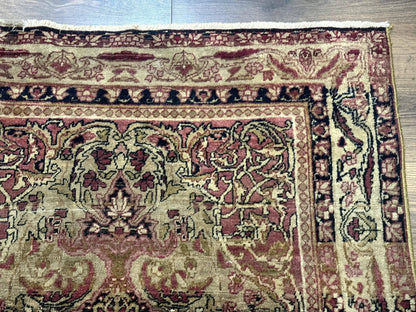 Antique Persian Lavar Rug 3x5 Hand Knotted Wool Kerman Carpet