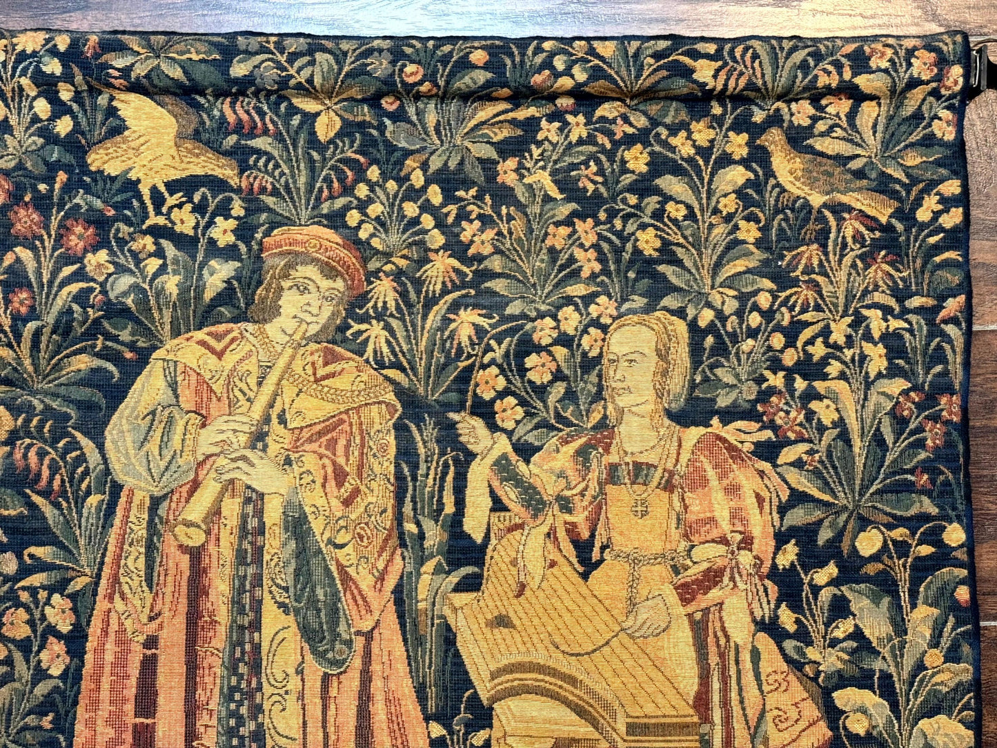 Belgian Tapestry 2x3 Vintage Flemish European Design Red Accents