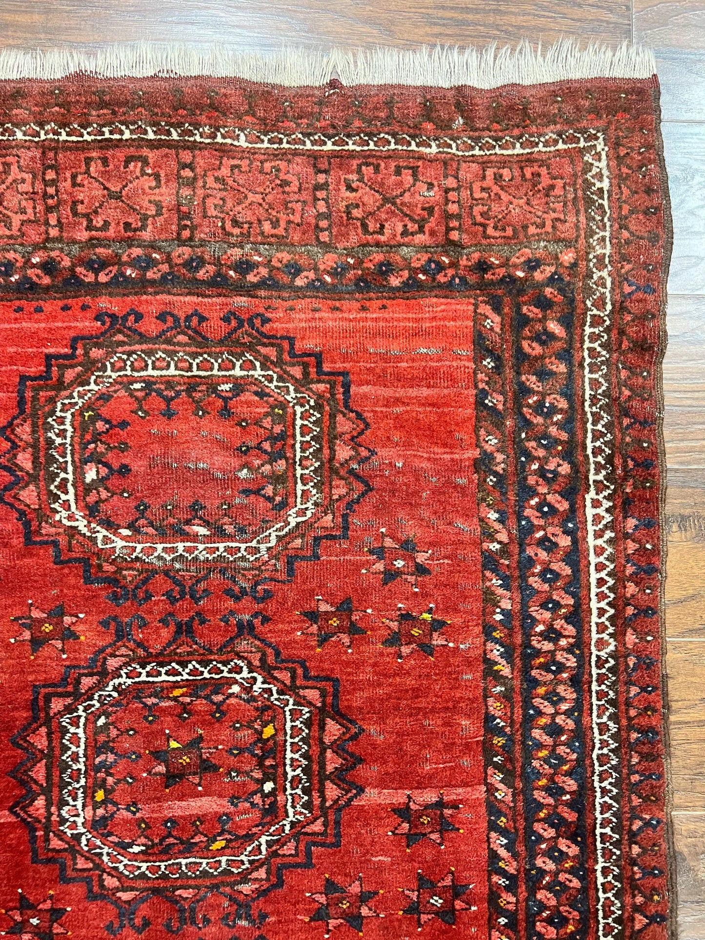 Afghan Rug 3x6 Handmade Wool Semi Antique Tribal Red Beshir Carpet