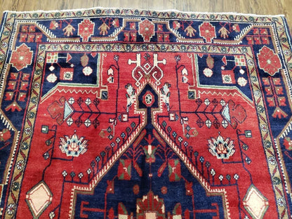 Antique Persian Rug Hand Knotted Zanjan Nahavand Heriz Wool 5x9 Handcrafted