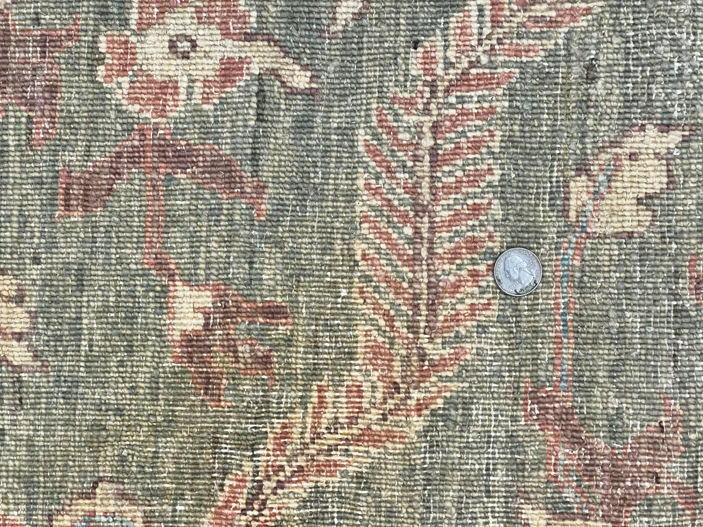 Peshawar Rug 9x12 Hand Knotted Handmade Wool Carpet Floral Light Green Modern