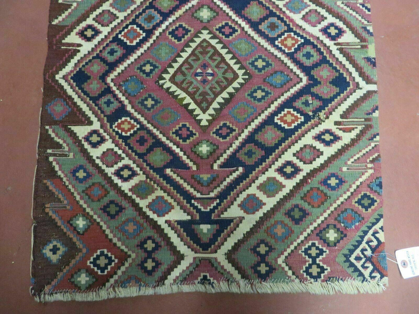 Antique Handmade Kilim Shirvan Caucasian Bagface Rug 25x52 Inches Wool