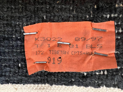 Hand Knotted Tibetan Rug 9x12 Black And Tan Contemporary Nepalese Area Rug