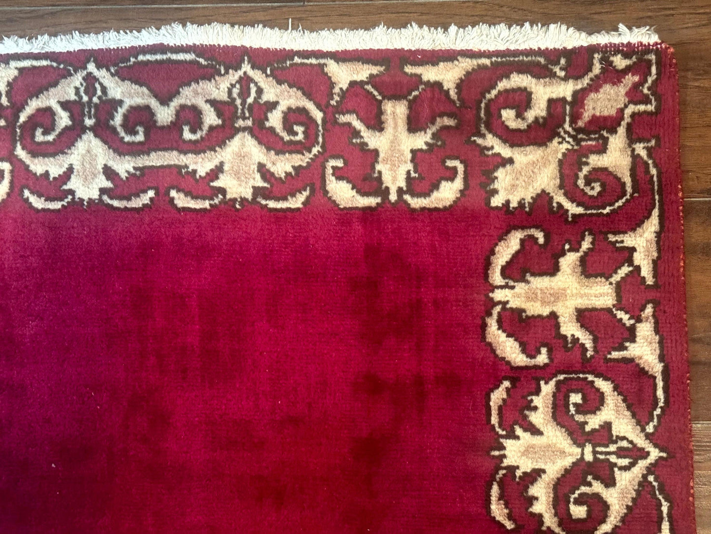 Red Persian Kerman Runner Rug 3x16 Handmade Wool Vintage Hand Knotted