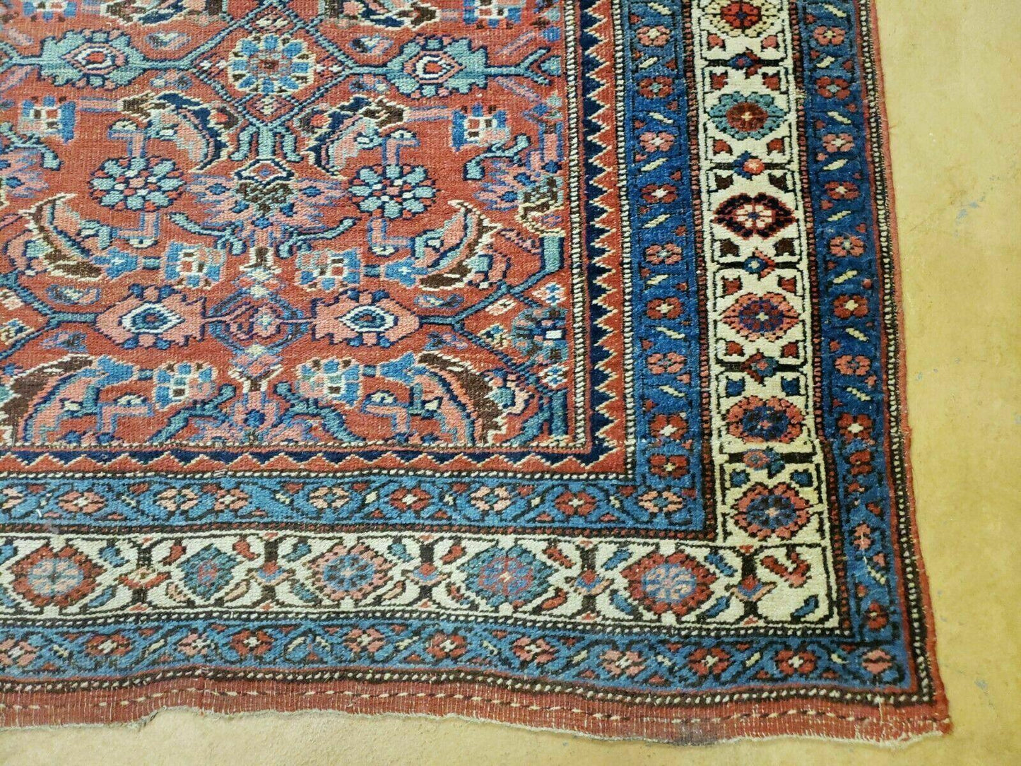 Antique Handmade Turkish Wool Rug Runner 3 Ft 8 In By 11 Ft Veg Dye Rust Red