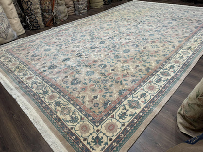 Palace Size Kerman Wool Rug 10x18 Hand Knotted Oversized Taupe Allover Pattern