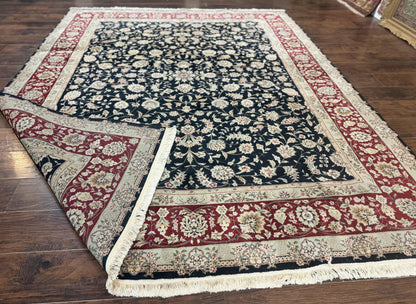 Persian Rug Black Pak 8x10 Floral Allover Hand Knotted Wool Area Rug