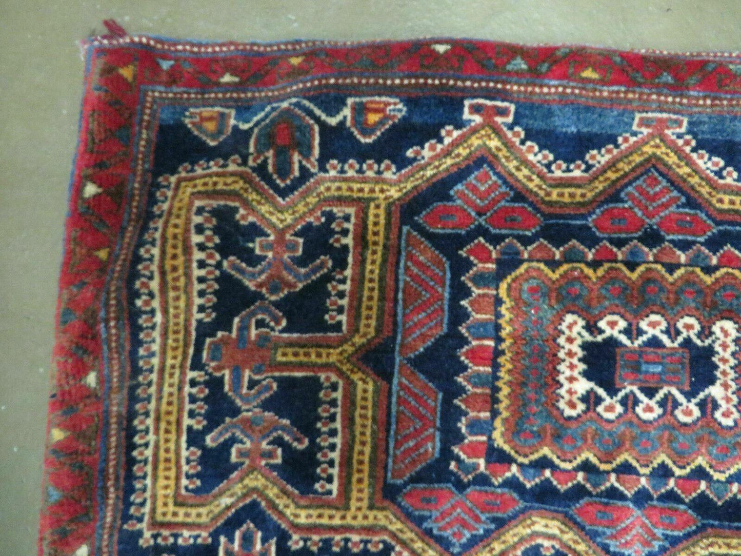 Antique Turkish Saddle Bag Rug Hand Made Tribal Wool 1950s Decor