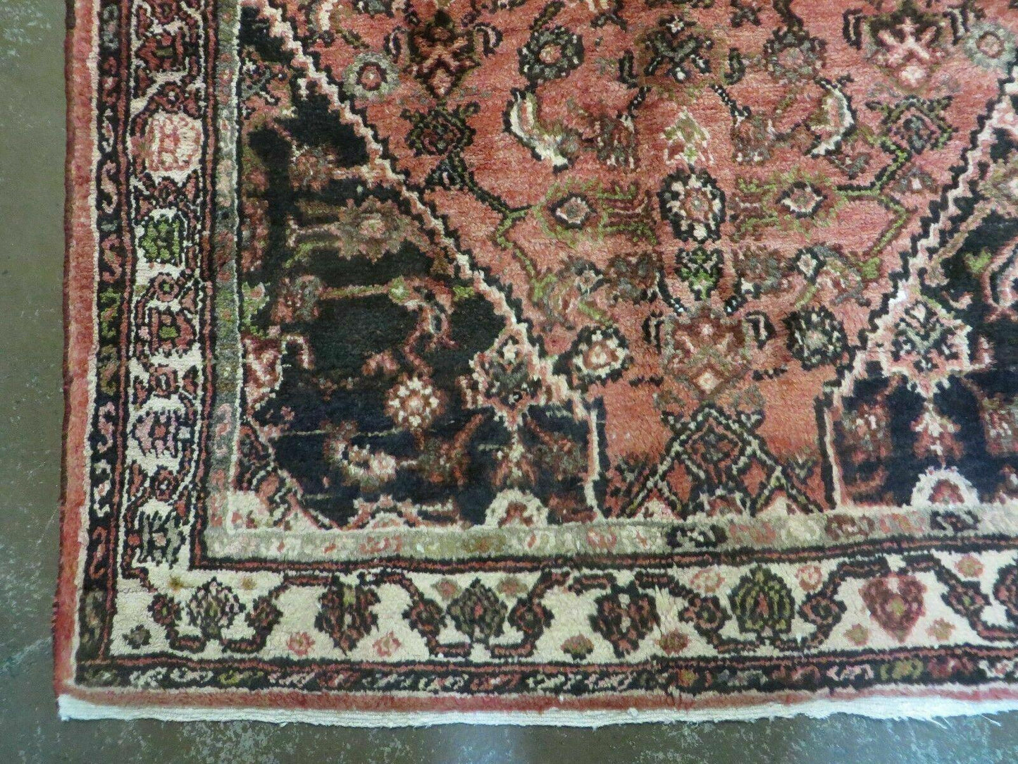 Persian Runner Rug Vintage Red Hand Made 3.8 x 10 Ft Allover Pattern
