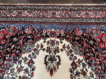 Palace Size Persian Rug 10X21 Ft Hamadan Bibikabad Antique Wool Ivory Field Oversized