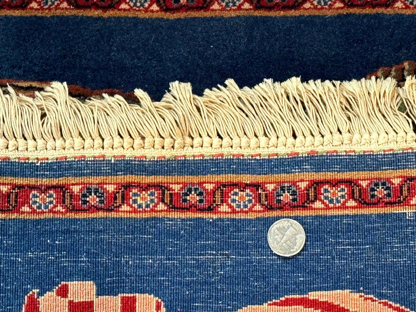 American Flag Bald Eagle Pictorial Rug Indo Persian Handmade Wool Hand Knotted